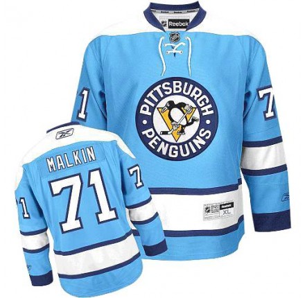 NHL Evgeni Malkin Pittsburgh Penguins Premier Third Reebok Jersey - Light Blue
