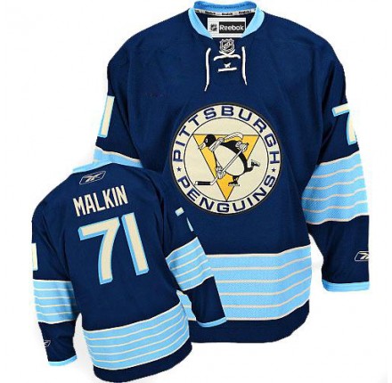 NHL Evgeni Malkin Pittsburgh Penguins Premier New Third Winter Classic Vintage Reebok Jersey - Navy Blue