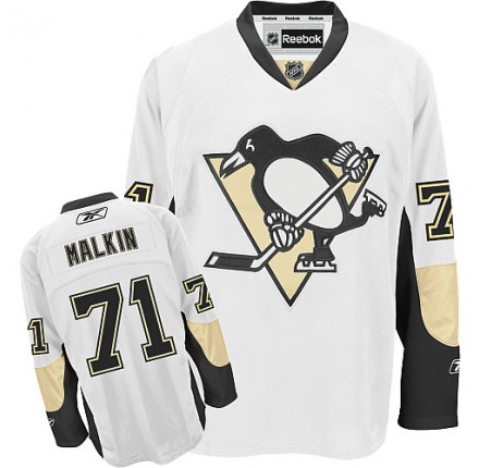 NHL Evgeni Malkin Pittsburgh Penguins Authentic Away Reebok Jersey - White