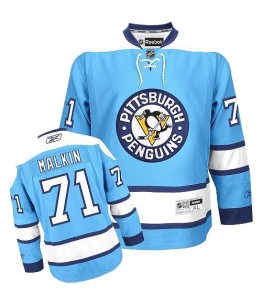 NHL Evgeni Malkin Pittsburgh Penguins Women's Authentic Third Reebok Jersey - Light Blue