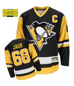 NHL Jaromir Jagr Pittsburgh Penguins Authentic Autographed Throwback CCM Jersey - Black