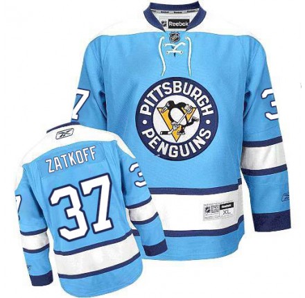 NHL Jeff Zatkoff Pittsburgh Penguins Premier Third Reebok Jersey - Light Blue