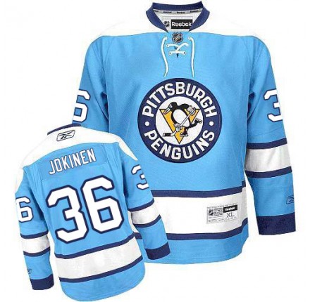NHL Jussi Jokinen Pittsburgh Penguins Authentic Third Reebok Jersey - Light Blue