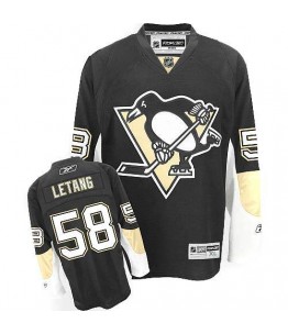NHL Kris Letang Pittsburgh Penguins Authentic Home Reebok Jersey - Black