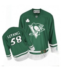 NHL Kris Letang Pittsburgh Penguins Premier St Patty's Day Reebok Jersey - Green