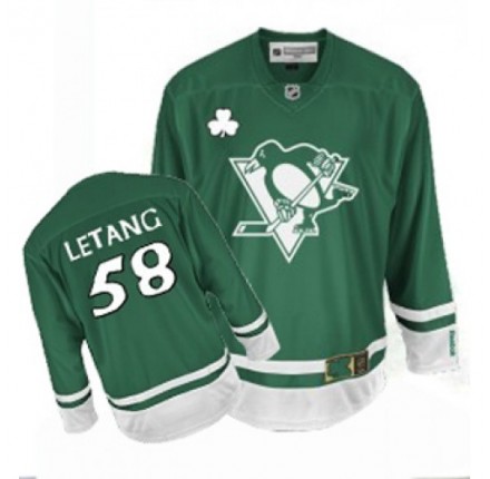 NHL Kris Letang Pittsburgh Penguins Premier St Patty's Day Reebok Jersey - Green