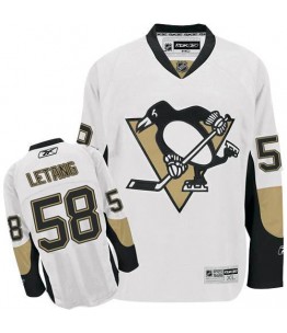 NHL Kris Letang Pittsburgh Penguins Authentic Away Reebok Jersey - White