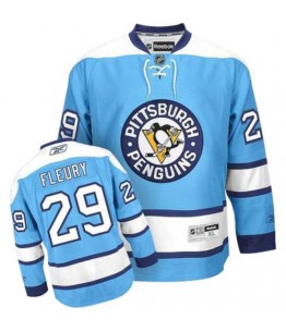 NHL Marc-Andre Fleury Pittsburgh Penguins Premier Third Reebok Jersey - Light Blue