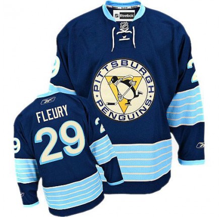 NHL Marc-Andre Fleury Pittsburgh Penguins Youth Authentic New Third Winter Classic Vintage Reebok Jersey - Navy Blue