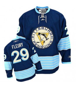 NHL Marc-Andre Fleury Pittsburgh Penguins Youth Premier New Third Winter Classic Vintage Reebok Jersey - Navy Blue