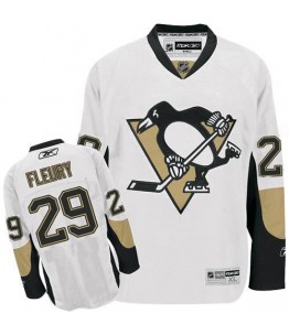 NHL Marc-Andre Fleury Pittsburgh Penguins Youth Authentic Away Reebok Jersey - White