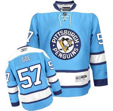 NHL Marcel Goc Pittsburgh Penguins Authentic Third Reebok Jersey - Light Blue