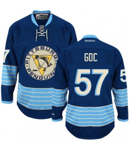 NHL Marcel Goc Pittsburgh Penguins Authentic Third Vintage Reebok Jersey - Navy Blue