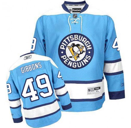 NHL Brian Gibbons Pittsburgh Penguins Premier Third Reebok Jersey - Light Blue
