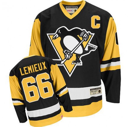 NHL Mario Lemieux Pittsburgh Penguins Authentic Throwback CCM Jersey - Black