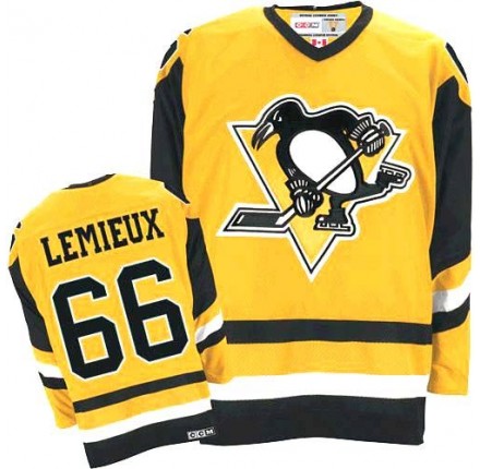 NHL Mario Lemieux Pittsburgh Penguins Authentic Throwback CCM Jersey - Orange