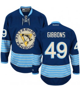 NHL Brian Gibbons Pittsburgh Penguins Authentic Third Vintage Reebok Jersey - Navy Blue