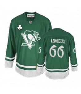 NHL Mario Lemieux Pittsburgh Penguins Premier St Patty's Day Reebok Jersey - Green