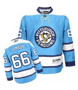 NHL Mario Lemieux Pittsburgh Penguins Youth Authentic Third Reebok Jersey - Light Blue