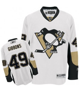 NHL Brian Gibbons Pittsburgh Penguins Authentic Away Reebok Jersey - White