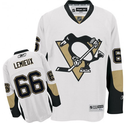 NHL Mario Lemieux Pittsburgh Penguins Youth Authentic Away Reebok Jersey - White