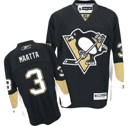 NHL Olli Maatta Pittsburgh Penguins Authentic Home Reebok Jersey - Black