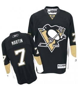 NHL Paul Martin Pittsburgh Penguins Authentic Home Reebok Jersey - Black
