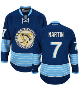 NHL Paul Martin Pittsburgh Penguins Premier New Third Winter Classic Vintage Reebok Jersey - Navy Blue