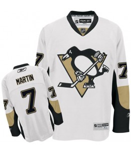 NHL Paul Martin Pittsburgh Penguins Authentic Away Reebok Jersey - White