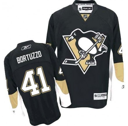 NHL Robert Bortuzzo Pittsburgh Penguins Authentic Home Reebok Jersey - Black