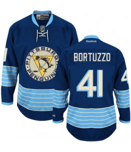 NHL Robert Bortuzzo Pittsburgh Penguins Authentic Third Vintage Reebok Jersey - Navy Blue