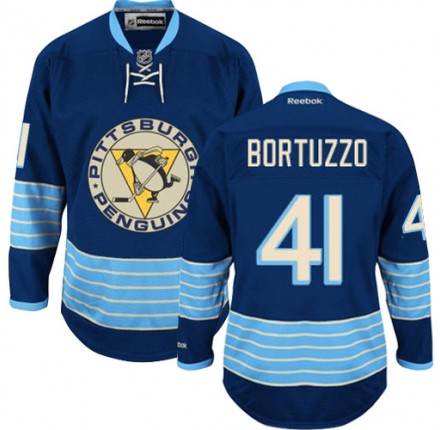NHL Robert Bortuzzo Pittsburgh Penguins Authentic Third Vintage Reebok Jersey - Navy Blue