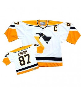 NHL Sidney Crosby Pittsburgh Penguins White/ Premier Throwback CCM Jersey - Orange