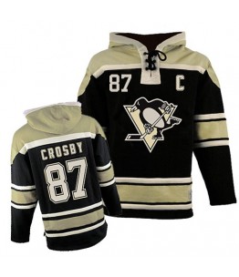 NHL Sidney Crosby Pittsburgh Penguins Old Time Hockey Premier Sawyer Hooded Sweatshirt Jersey - Black
