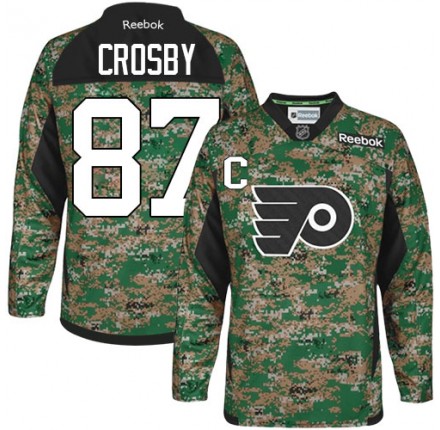 NHL Sidney Crosby Pittsburgh Penguins Authentic Veterans Day Practice Reebok Jersey - Camo