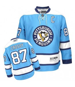 NHL Sidney Crosby Pittsburgh Penguins Authentic Third Reebok Jersey - Light Blue