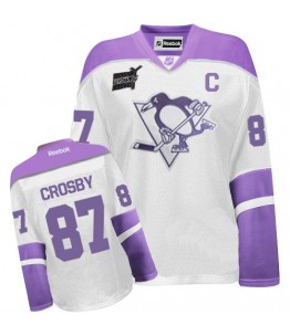 NHL Sidney Crosby Pittsburgh Penguins Women's Authentic Thanksgiving Reebok Jersey - White/Purple