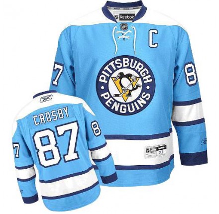 NHL Sidney Crosby Pittsburgh Penguins Youth Authentic Third Reebok Jersey - Light Blue