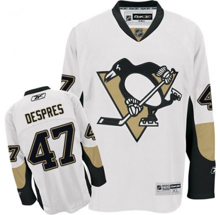 NHL Simon Despres Pittsburgh Penguins Authentic Away Reebok Jersey - White