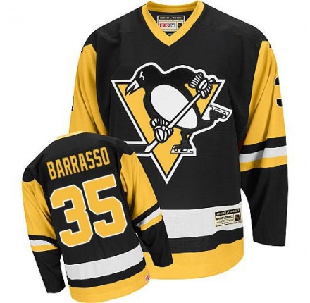 NHL Tom Barrasso Pittsburgh Penguins Authentic Throwback CCM Jersey - Black