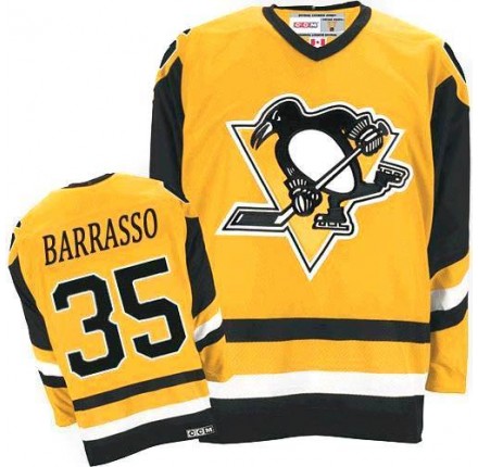 NHL Tom Barrasso Pittsburgh Penguins Authentic Throwback CCM Jersey - Orange