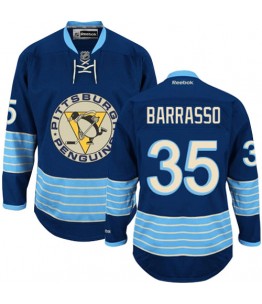 NHL Tom Barrasso Pittsburgh Penguins Premier New Third Winter Classic Vintage Reebok Jersey - Navy Blue