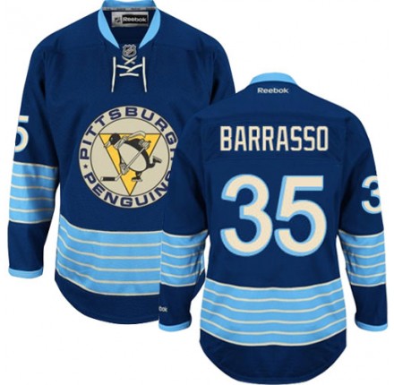 NHL Tom Barrasso Pittsburgh Penguins Premier New Third Winter Classic Vintage Reebok Jersey - Navy Blue