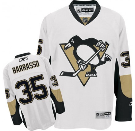 NHL Tom Barrasso Pittsburgh Penguins Authentic Away Reebok Jersey - White