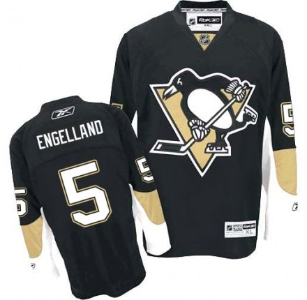 NHL Deryk Engelland Pittsburgh Penguins Authentic Home Reebok Jersey - Black
