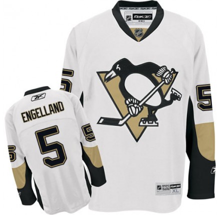 NHL Deryk Engelland Pittsburgh Penguins Authentic Away Reebok Jersey - White
