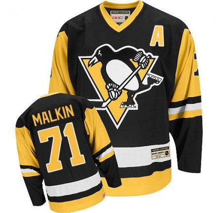 NHL Evgeni Malkin Pittsburgh Penguins Authentic Throwback CCM Jersey - Black