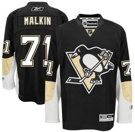NHL Evgeni Malkin Pittsburgh Penguins Authentic Home Reebok Jersey - Black